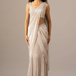 Iris Crusted Blouse With Mermaid Drape Saree Namrata Joshipura Online