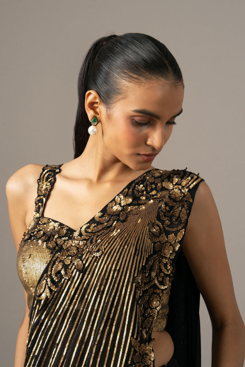 Baroque Saree With Embroidered Blouse