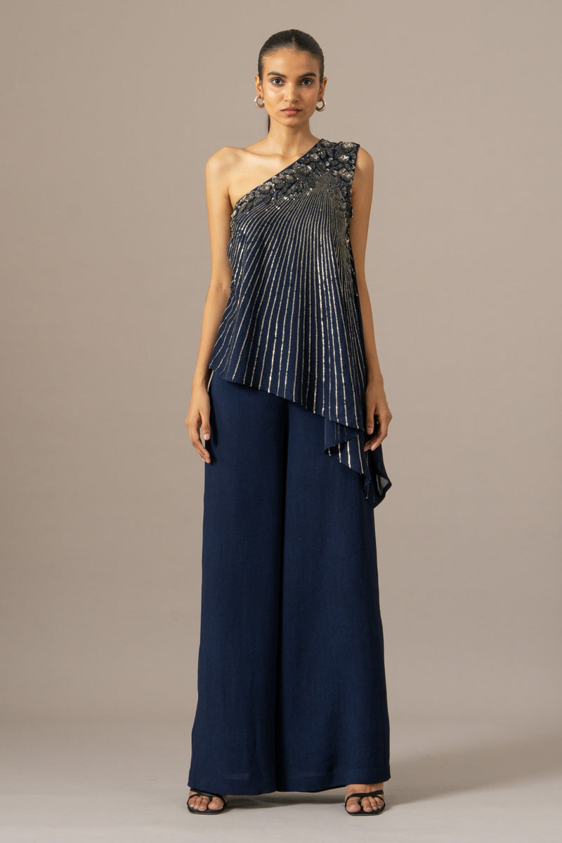 Baroque One Shoulder Jumpsuit