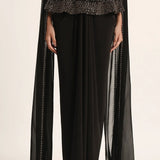 Silver Dust Peplum Top With Skirt And Cape Namrata Joshipura Online