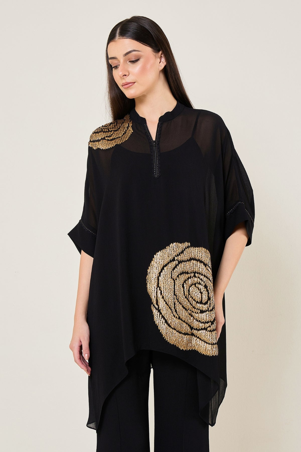 ROSETTE BARK ZIPPER TUNIC Namrata Joshipura Online