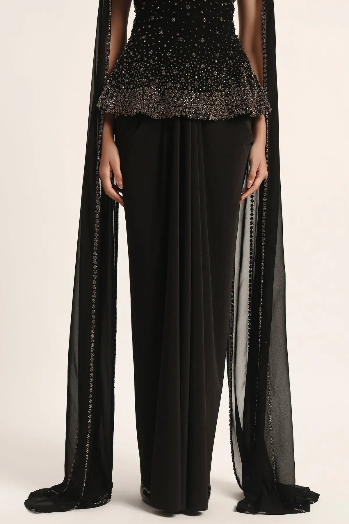 Silver Dust Peplum Top With Skirt Namrata Joshipura Online