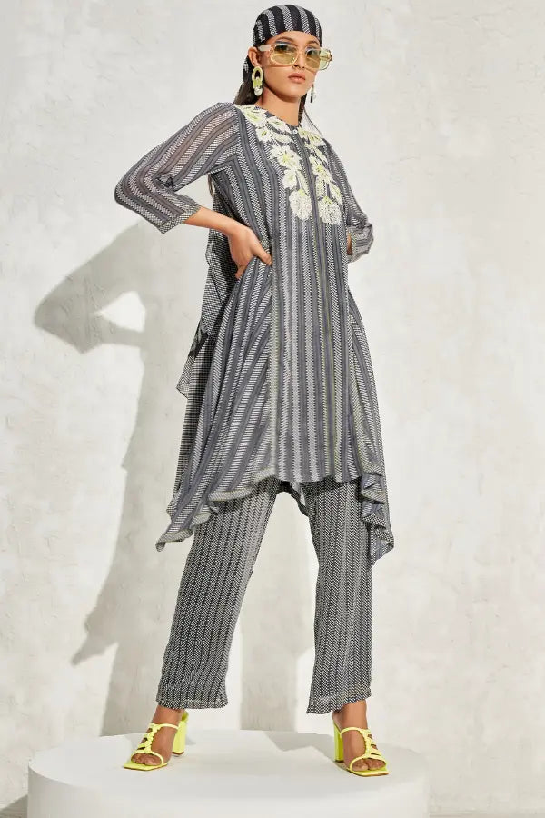 Aster Stripes Straight Set Namrata Joshipura