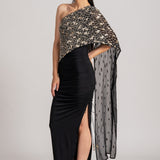 COSMIC DUST SEQUIN DRAPED GOWN