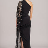 COSMIC DUST SEQUIN DRAPED GOWN