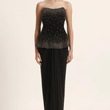 Silver Dust Peplum Top With Skirt Namrata Joshipura Online