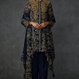 Myrrah Paisley Trapeze Asymetric Kurta Set With Dupatta Namrata Joshipura Online