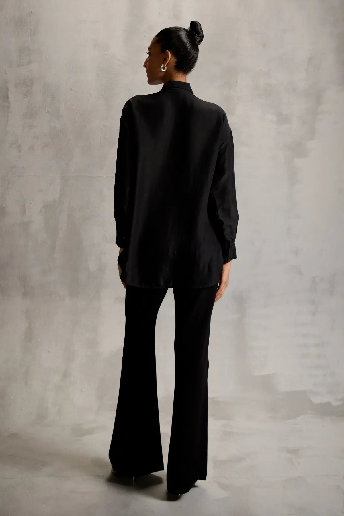 Era Fringe Classic Shirt Charcoal Namrata Joshipura