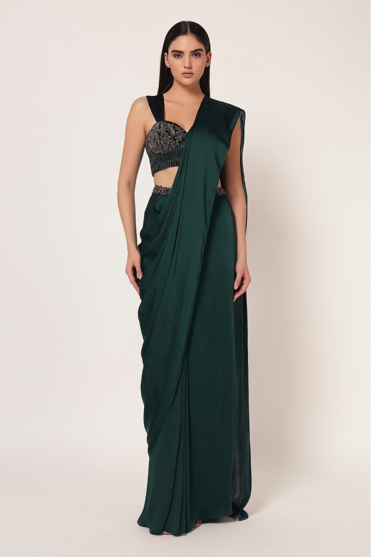 MARIELLE CORSET BLOUSE WITH DRAPE SAREE Namrata Joshipura Online