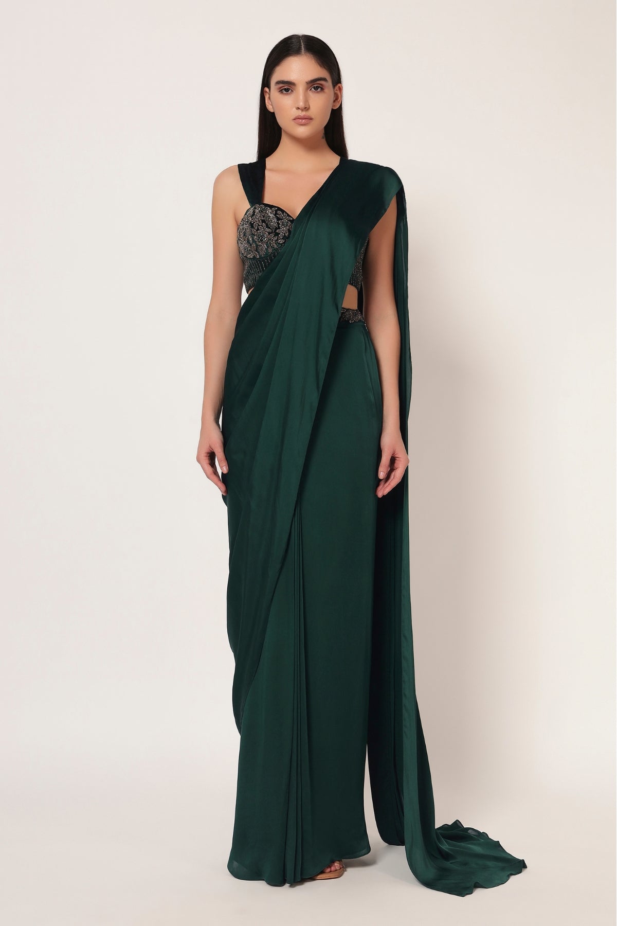 MARIELLE CORSET BLOUSE WITH DRAPE SAREE Namrata Joshipura Online