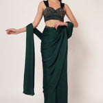 MARIELLE CORSET BLOUSE WITH DRAPE SAREE Namrata Joshipura Online