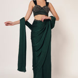 MARIELLE CORSET BLOUSE WITH DRAPE SAREE Namrata Joshipura Online
