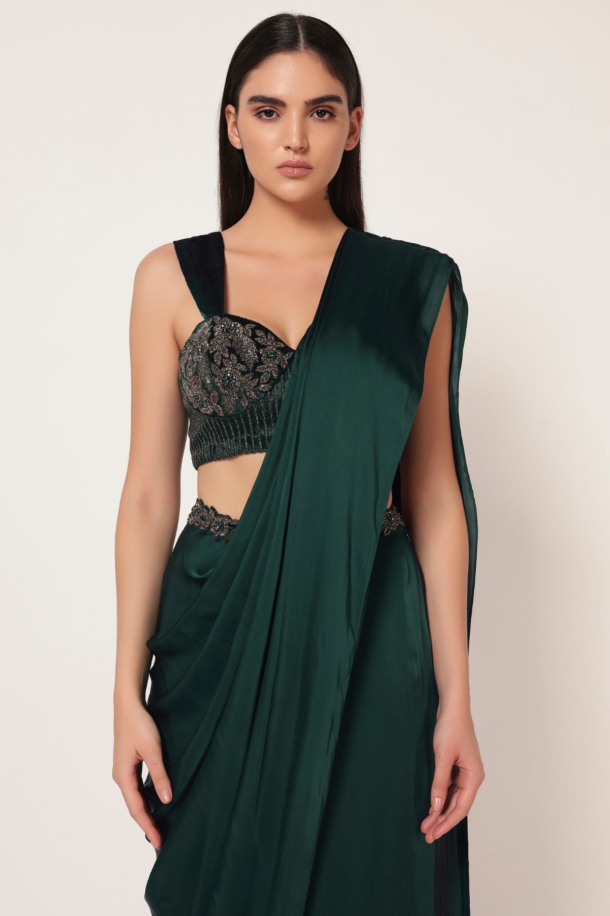 MARIELLE CORSET BLOUSE WITH DRAPE SAREE Namrata Joshipura Online