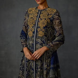 Myrrah Paisley Trapeze Asymetric Kurta Set With Dupatta Namrata Joshipura Online