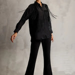 Era Fringe Classic Shirt Charcoal Namrata Joshipura
