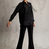 Era Fringe Classic Shirt Charcoal Namrata Joshipura