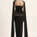 Silver Dust Peplum Top With Skirt And Cape Namrata Joshipura Online