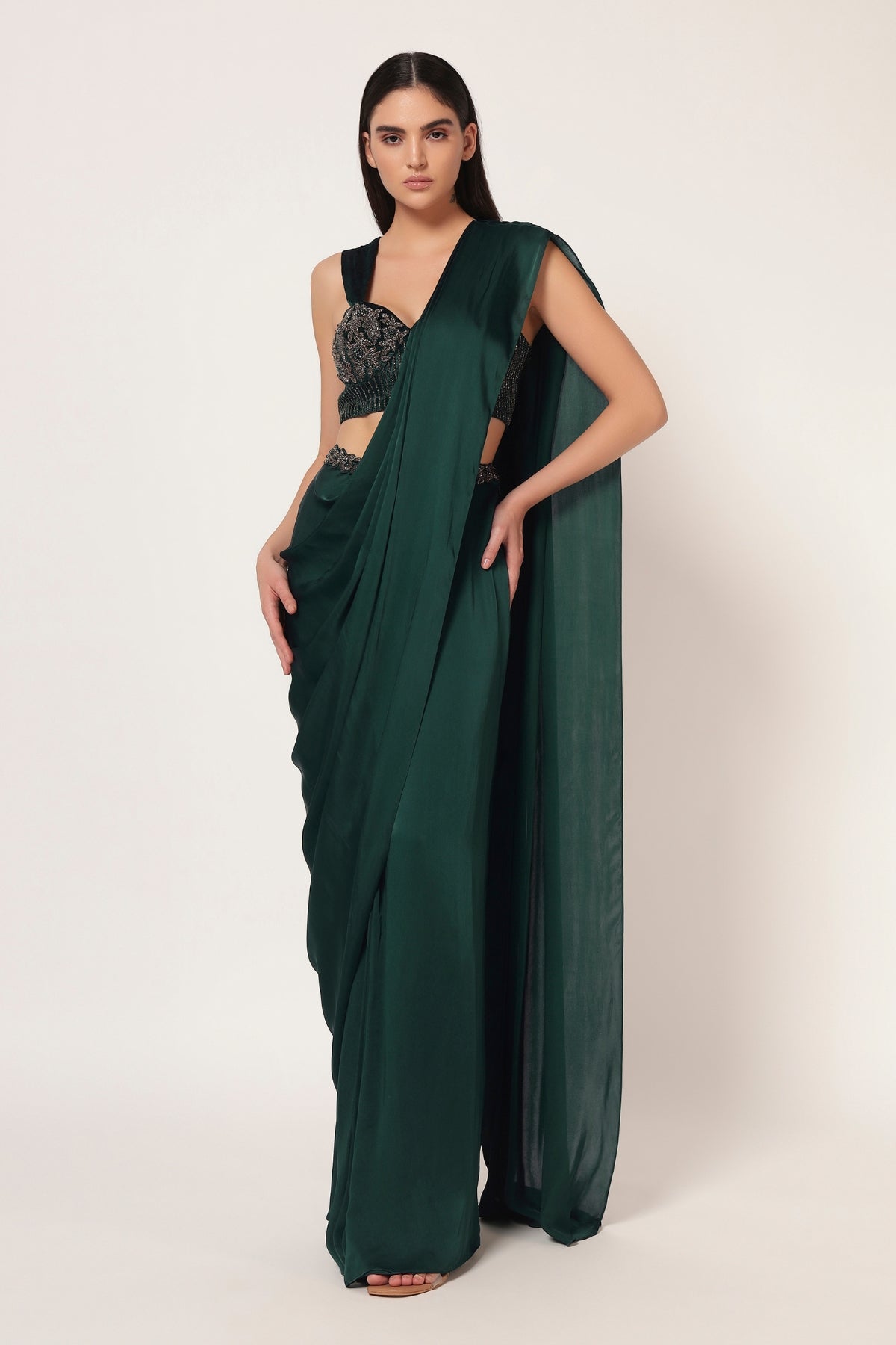 MARIELLE CORSET BLOUSE WITH DRAPE SAREE Namrata Joshipura Online