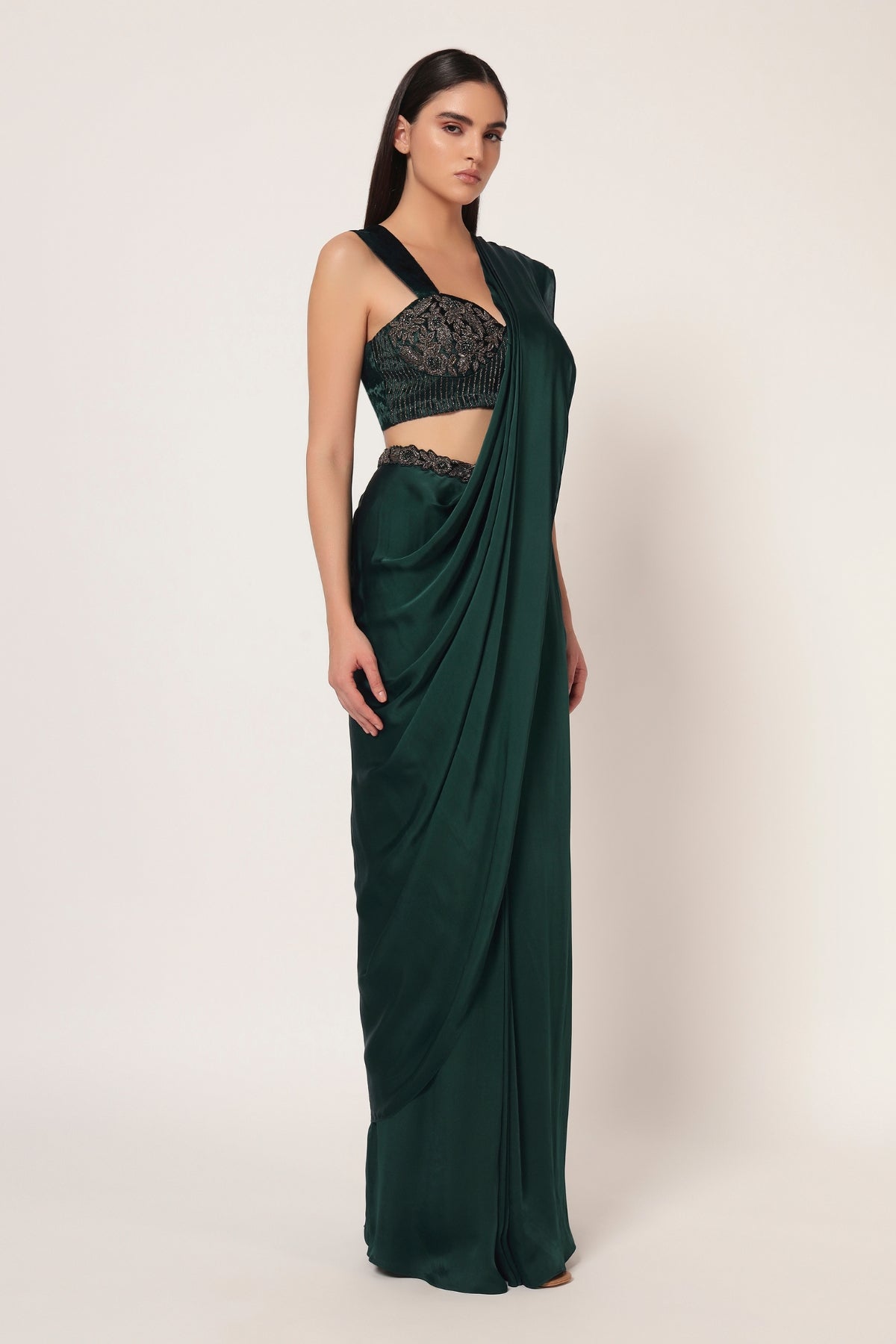 MARIELLE CORSET BLOUSE WITH DRAPE SAREE Namrata Joshipura Online