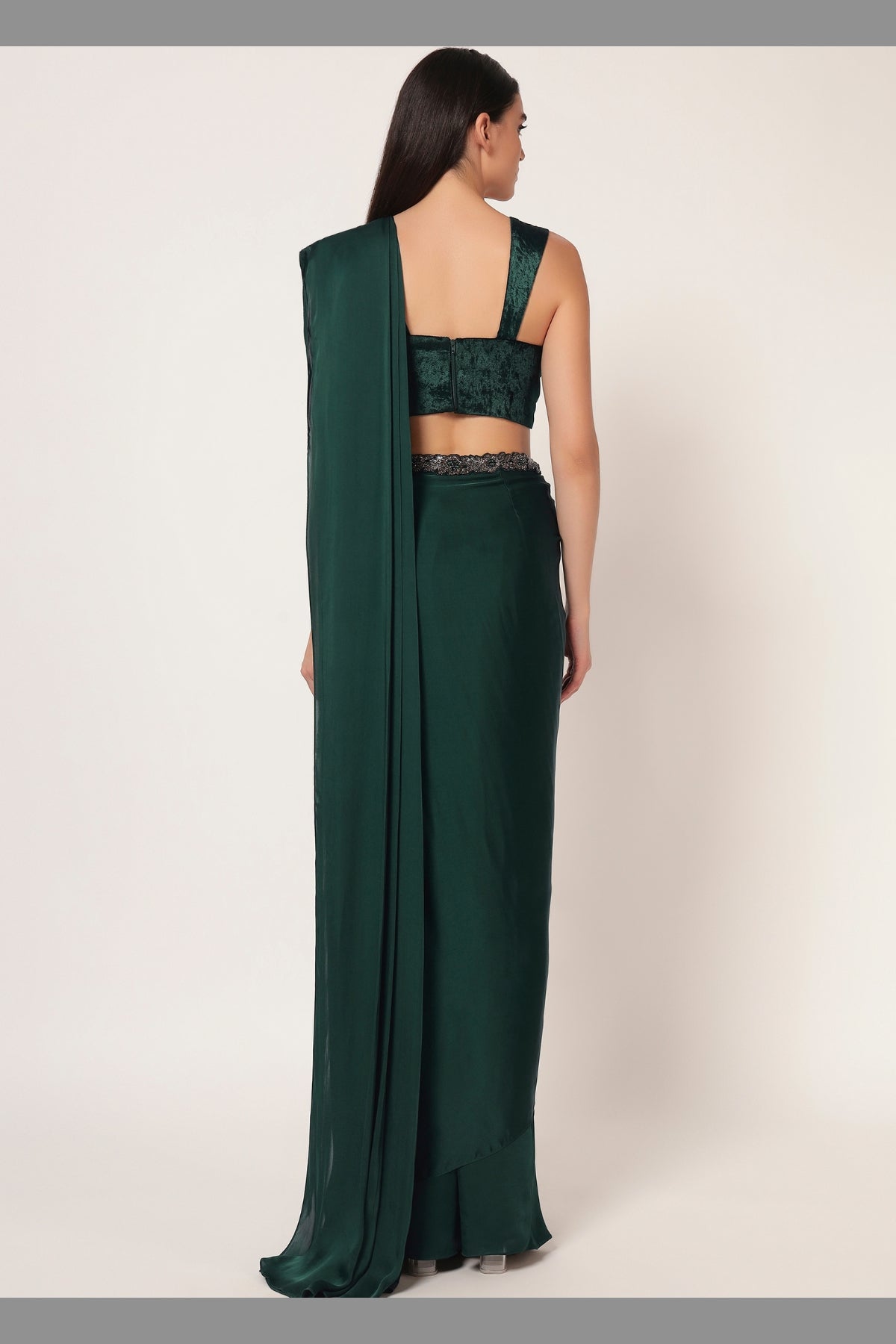 MARIELLE CORSET BLOUSE WITH DRAPE SAREE Namrata Joshipura Online