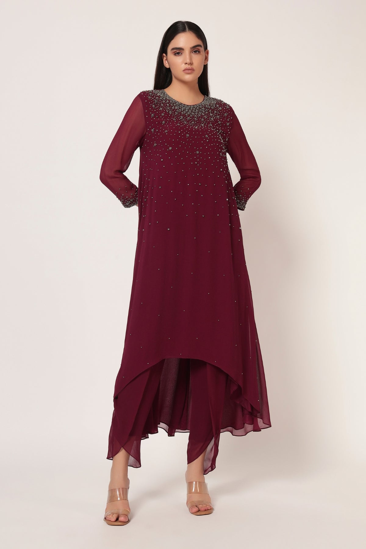 SILVER DUST HI-LOW CO-ORD SET Namrata Joshipura Online