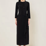 MIDNIGHT BLOOM WAIST TIE DRAPE DRESS Namrata Joshipura Online