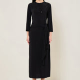 MIDNIGHT BLOOM WAIST TIE DRAPE DRESS Namrata Joshipura Online