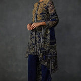 Myrrah Paisley Trapeze Asymetric Kurta Set With Dupatta Namrata Joshipura Online