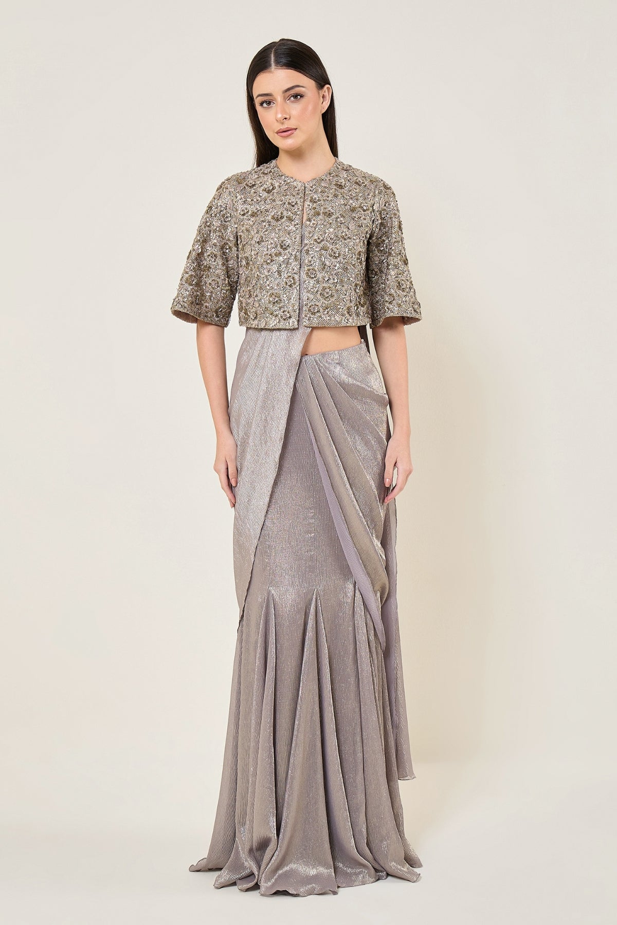 Amara Cape With Mermaid Drape Saree Namrata Joshipura Online
