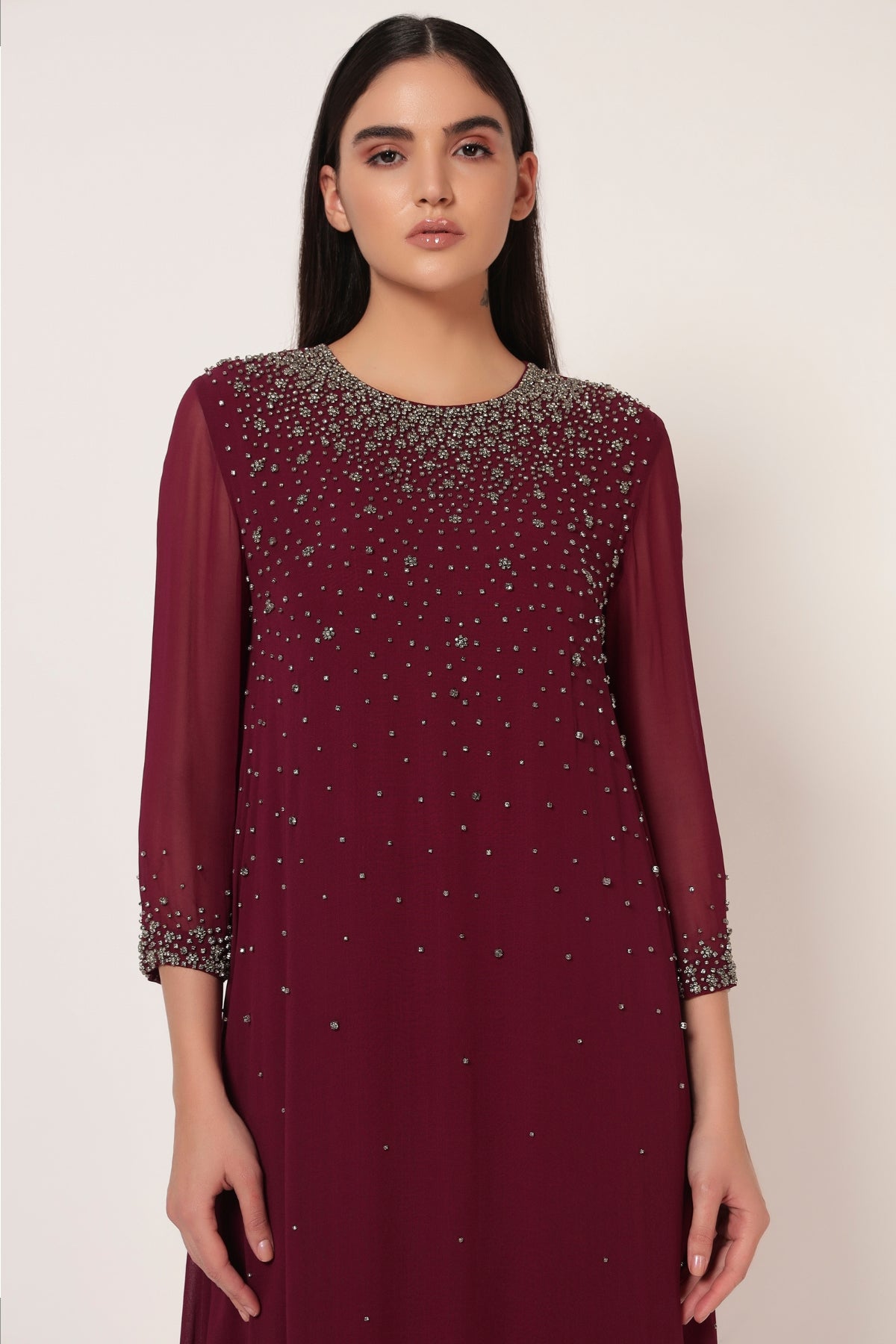 SILVER DUST HI-LOW CO-ORD SET Namrata Joshipura Online