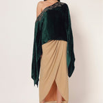 MARIELLE ONE OFF SHOULDER KAFTAN WITH DRAPE SKIRT Namrata Joshipura Online