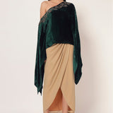 MARIELLE ONE OFF SHOULDER KAFTAN WITH DRAPE SKIRT Namrata Joshipura Online