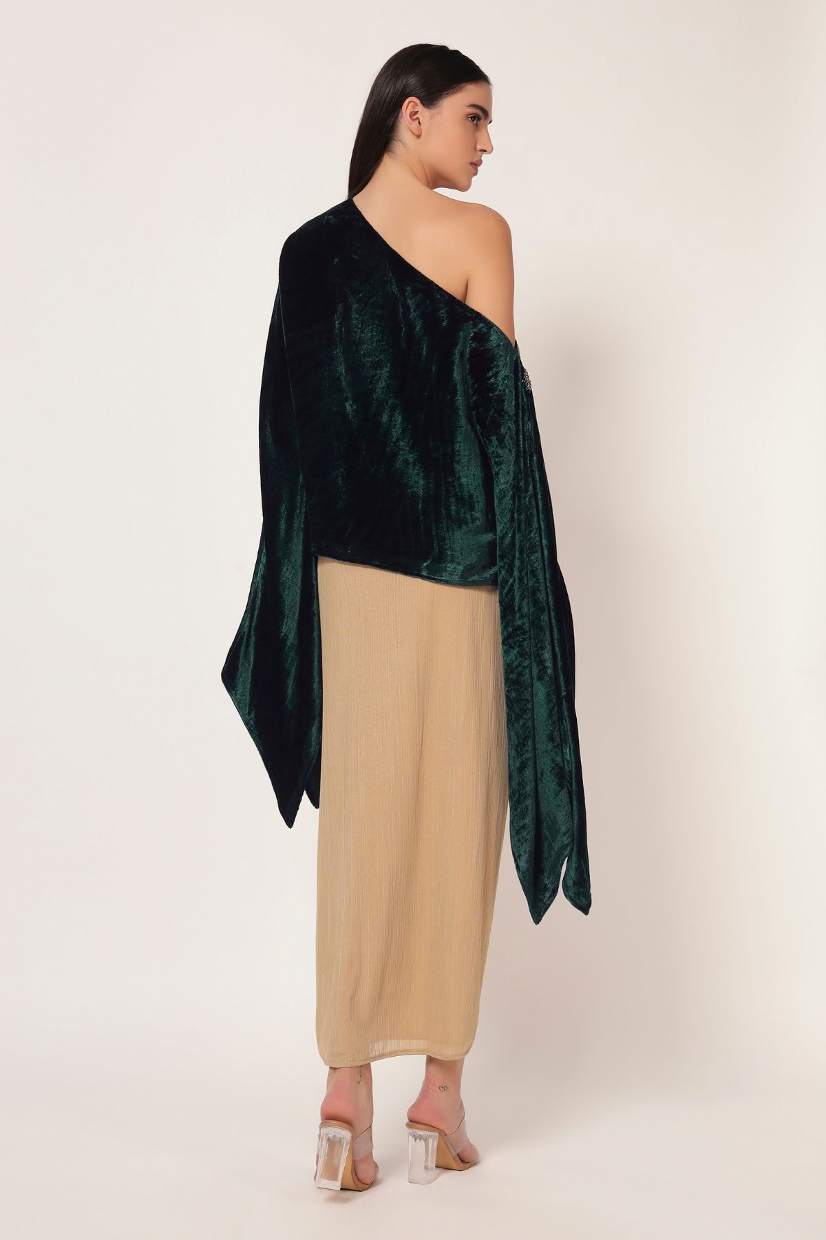 MARIELLE ONE OFF SHOULDER KAFTAN WITH DRAPE SKIRT Namrata Joshipura Online