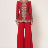 TIMELESS BLOOM PEPLUM SHARARA SET Namrata Joshipura Online