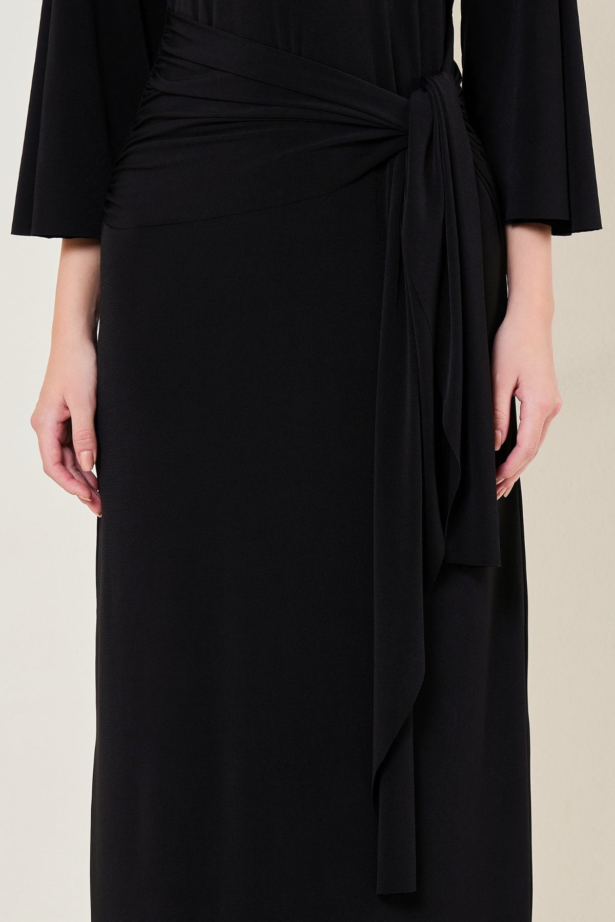 MIDNIGHT BLOOM WAIST TIE DRAPE DRESS Namrata Joshipura Online