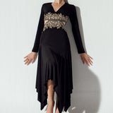 CYPRUS ASYMMETRIC DRAPE DRESS