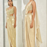 Metallic Foil Pleated Saree Namrata Joshipura