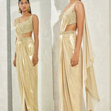 Metallic Foil Pleated Saree Namrata Joshipura