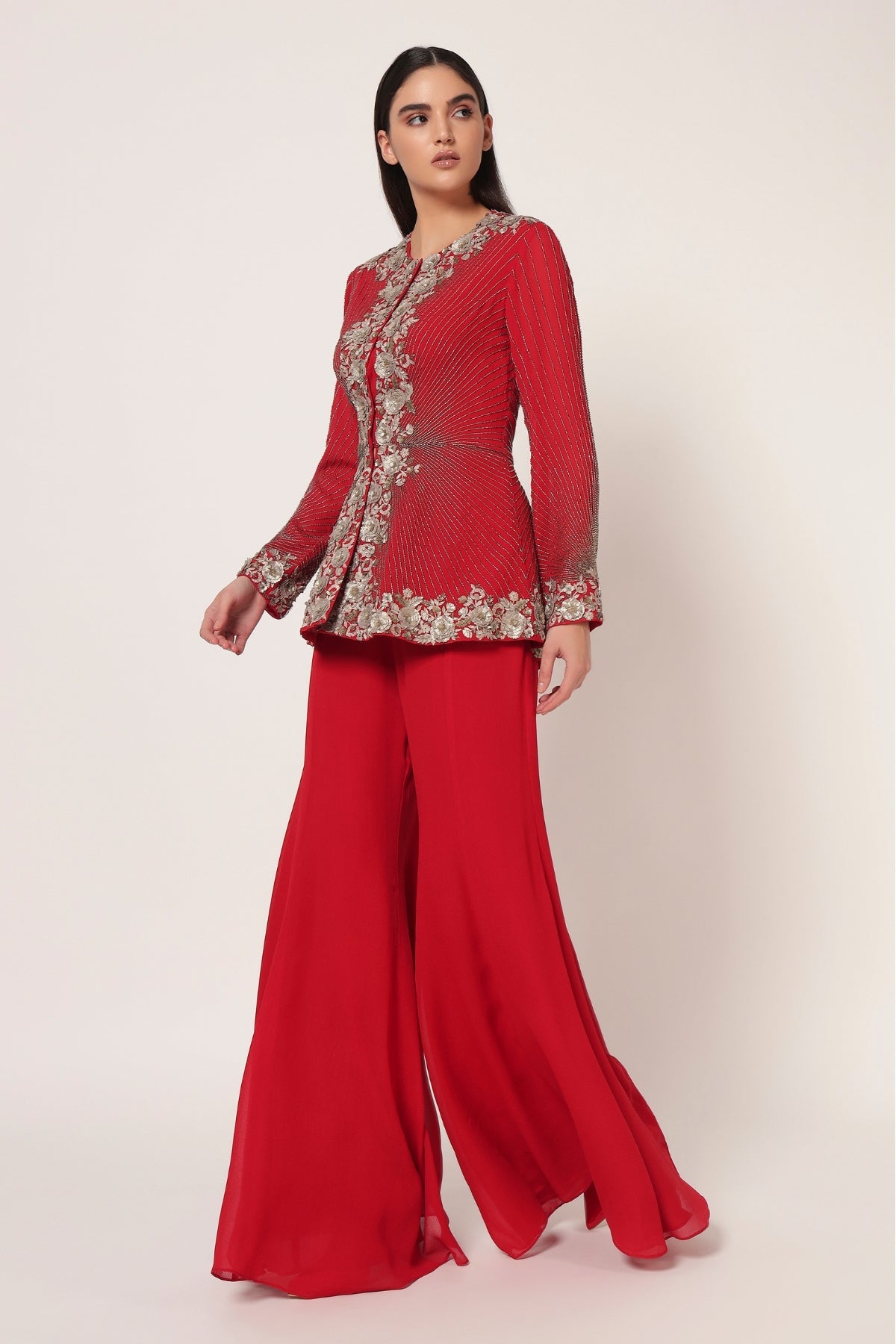 TIMELESS BLOOM PEPLUM SHARARA SET Namrata Joshipura Online
