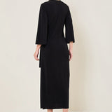 MIDNIGHT BLOOM WAIST TIE DRAPE DRESS Namrata Joshipura Online