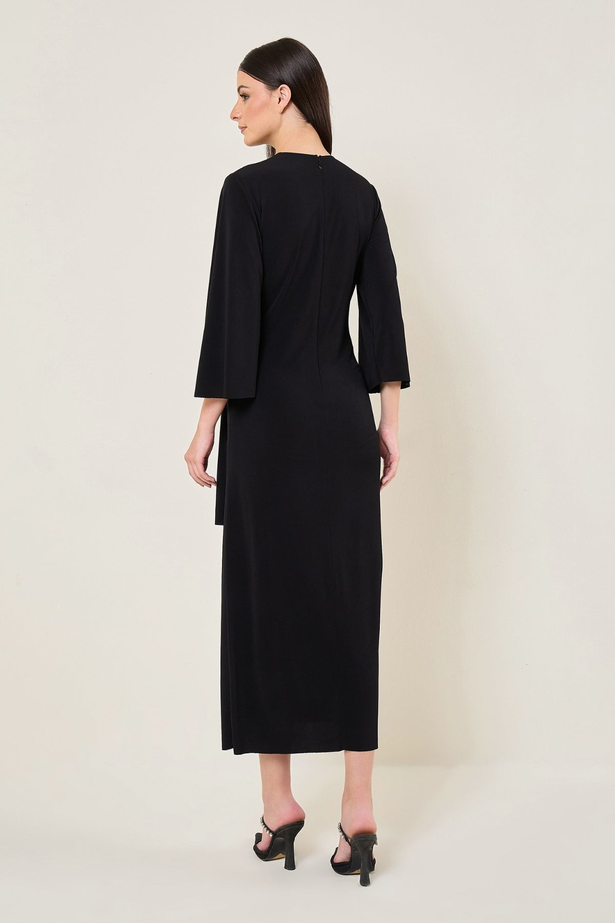 MIDNIGHT BLOOM WAIST TIE DRAPE DRESS Namrata Joshipura Online