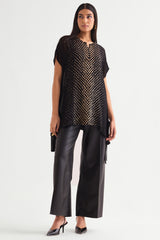 Star Glaze Boxy Tunic With Side Tie