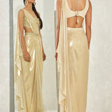 Metallic Foil Pleated Saree Namrata Joshipura
