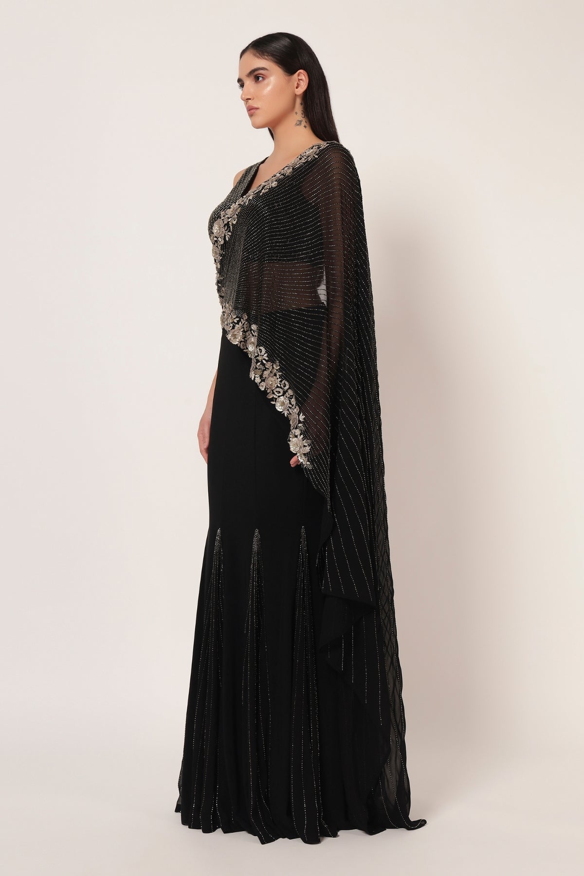 TIMELESS BLOOM GODET DRAPE SAREE Namrata Joshipura Online