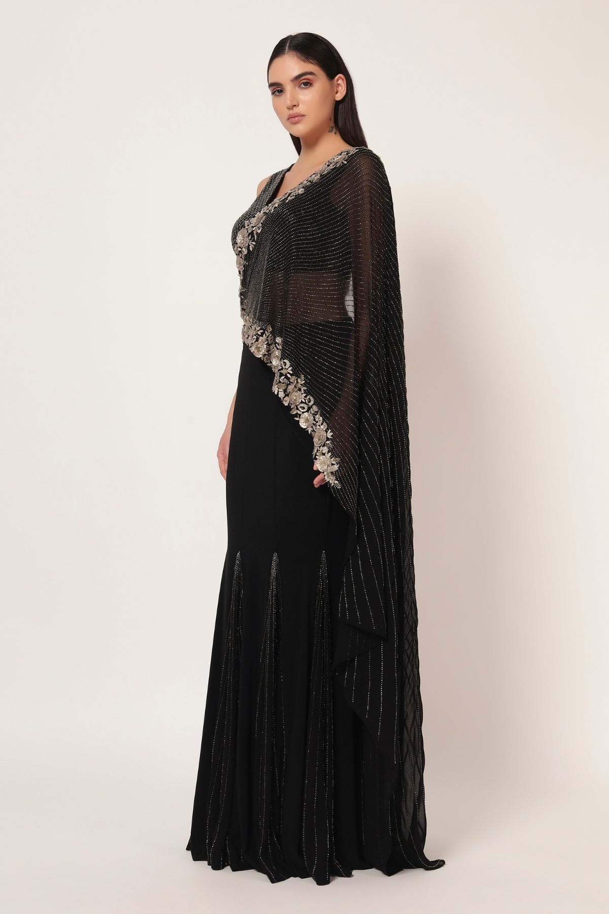 TIMELESS BLOOM GODET DRAPE SAREE Namrata Joshipura Online