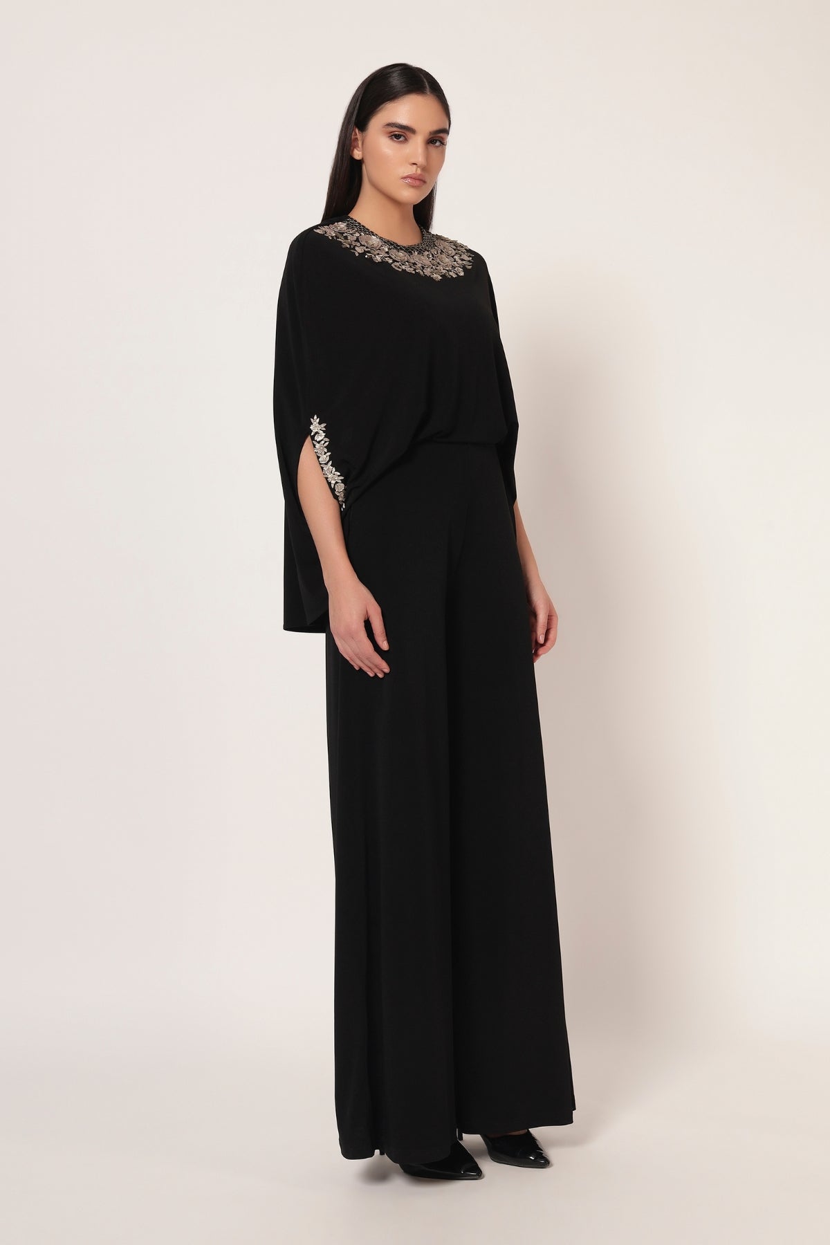 TIMELESS BLOOM CAPE STYLE JUMPSUIT Namrata Joshipura Online