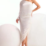 Arabella One Off Shoulder Drape Dress Namrata Joshipura