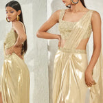 Metallic Foil Pleated Saree Namrata Joshipura