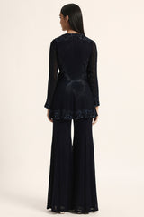 Rosette Peplum Top With Sharara