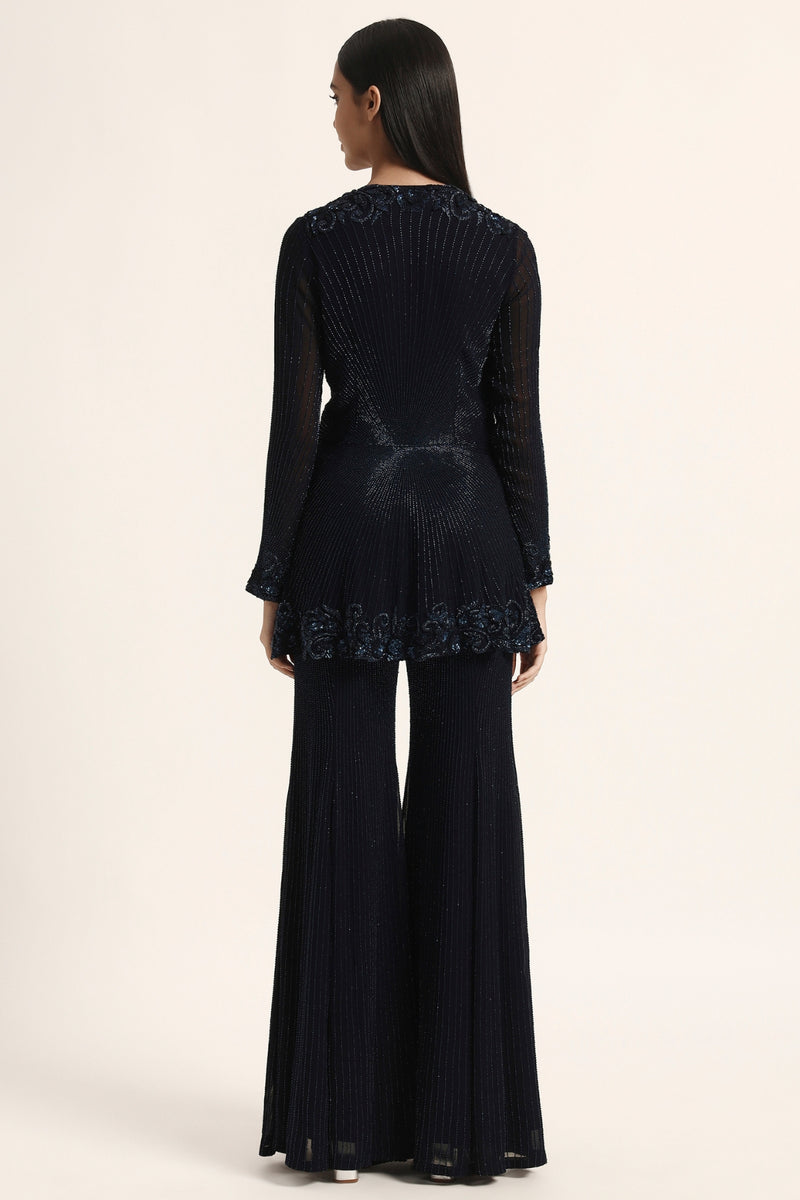 Rosette Peplum Top With Sharara